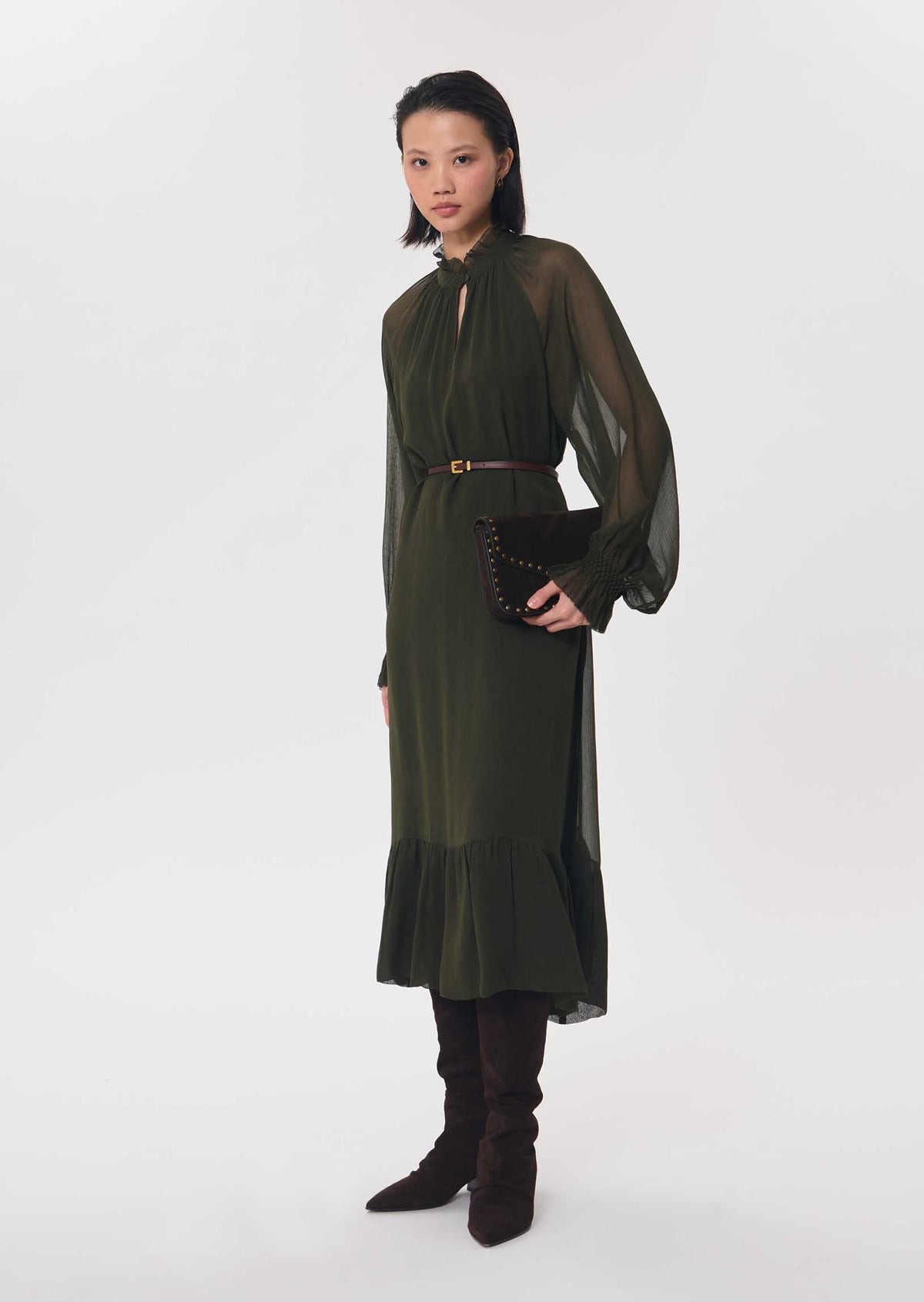 Romana dress in khaki by Tara Jarmon