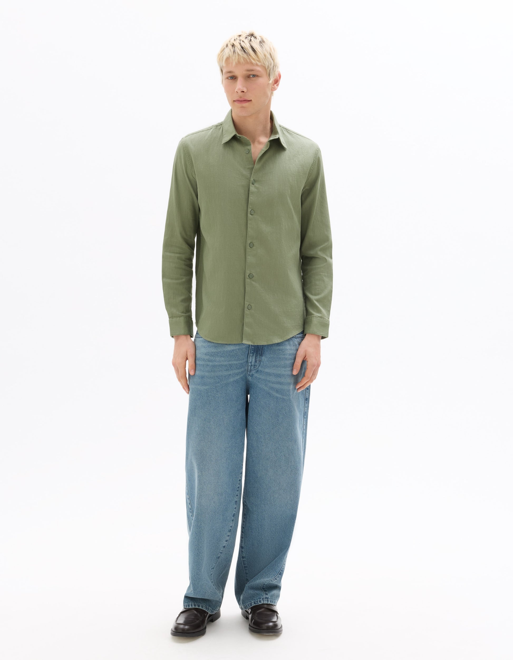 Green Long Sleeves Shirt for Men
