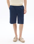 Loose Fit Twill-Effect Knit Bermuda Shorts Celio
