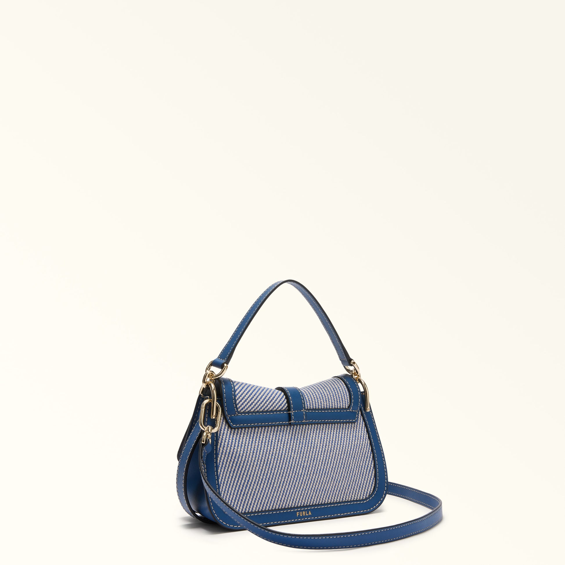 Furla Flow Mini Top Handle in Blue - Bags 