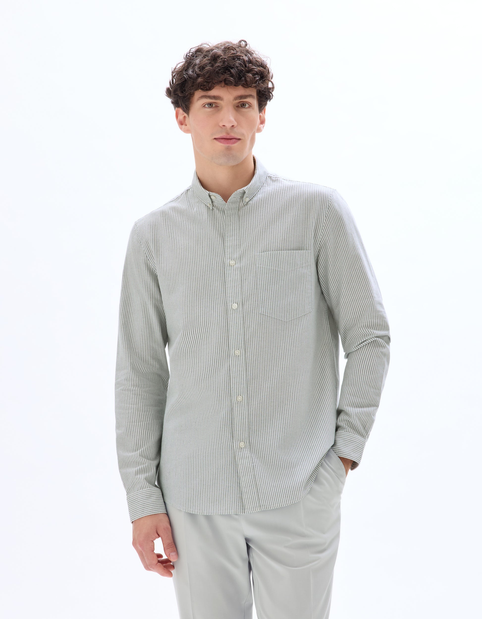 Vert Fonce Long Sleeves Shirt - Celio Lebanon