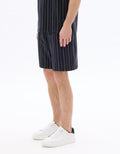 Celio Regular Fit Striped Bermuda Shorts - Blue