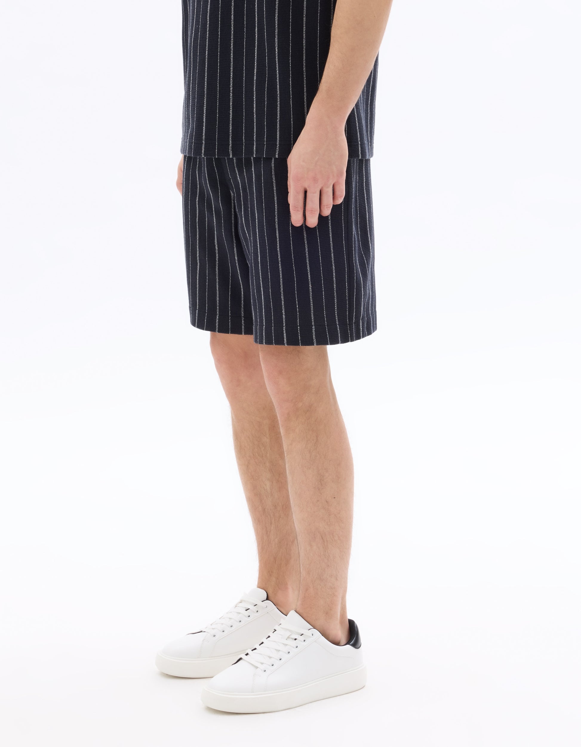 Celio Regular Fit Striped Bermuda Shorts - Blue