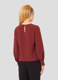 Tacci Burgundy Crepe Top by Tara Jarmon Lebanon