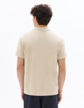 Celio Regular Fit Cuban Collar Cotton Blend Polo - Beige