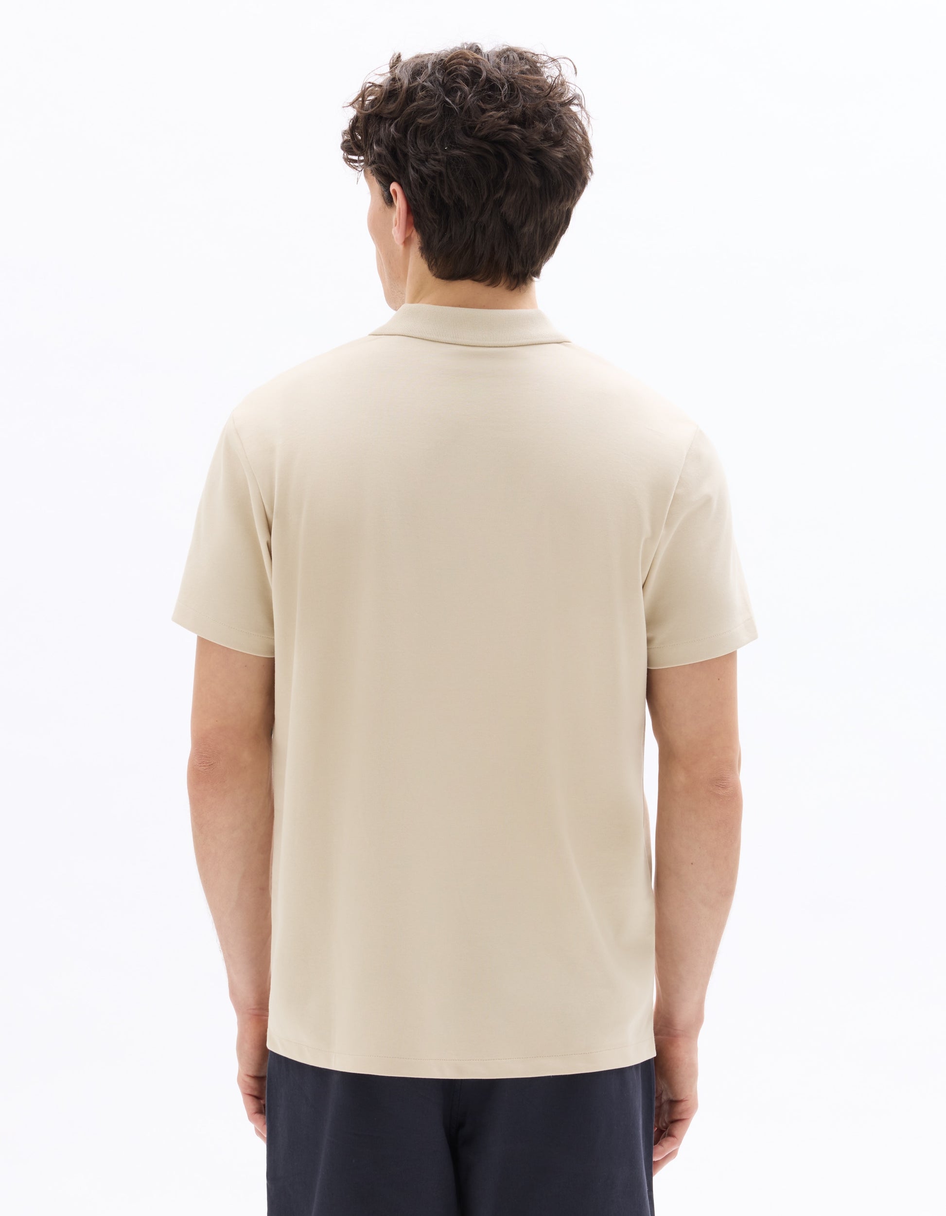 Celio Regular Fit Cuban Collar Cotton Blend Polo - Beige