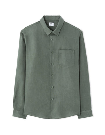 Celio Regular Fit 100% Linen Shirt - Green