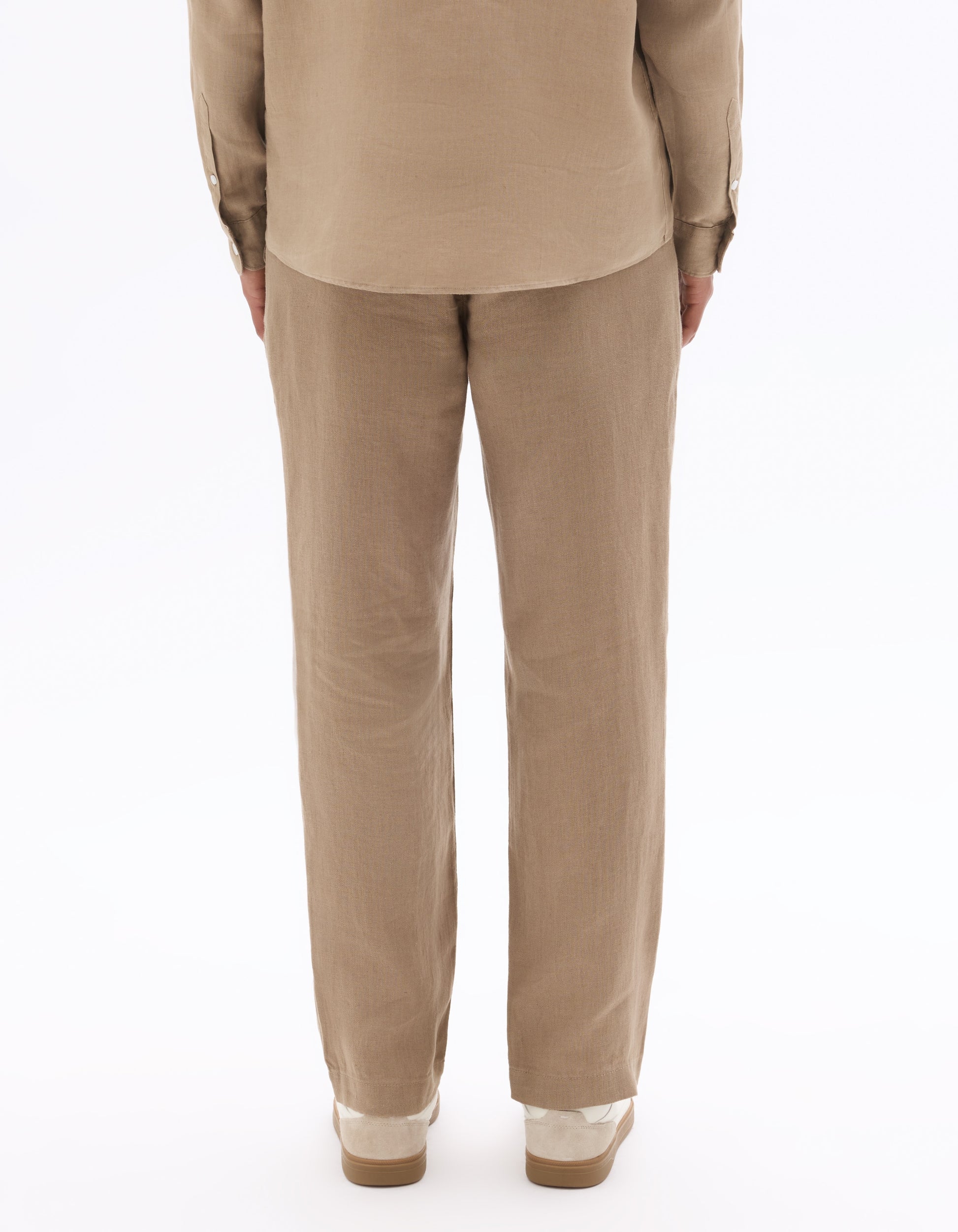 Celio 100% Linen Straight Pants - Brown