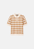 polo in beige jacquard