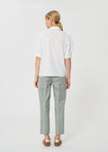 shirt in ecru ribbed cotton