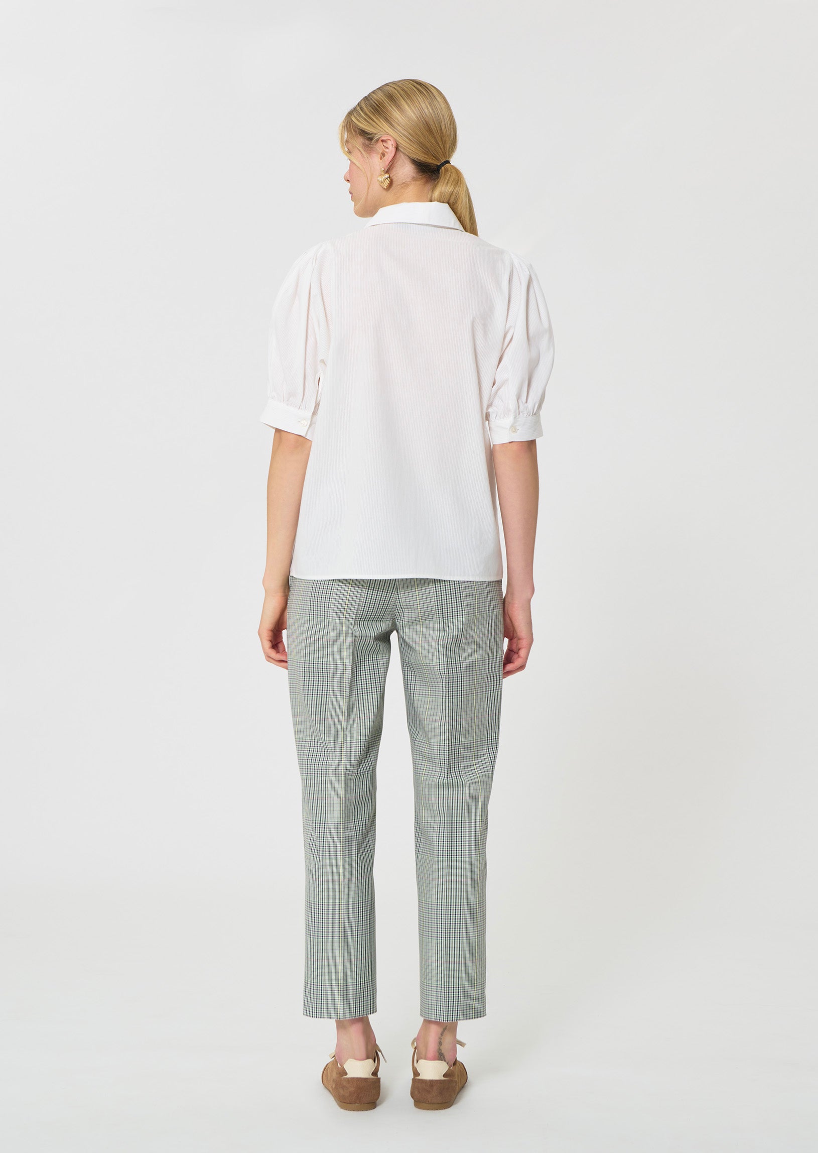 shirt in ecru ribbed cotton