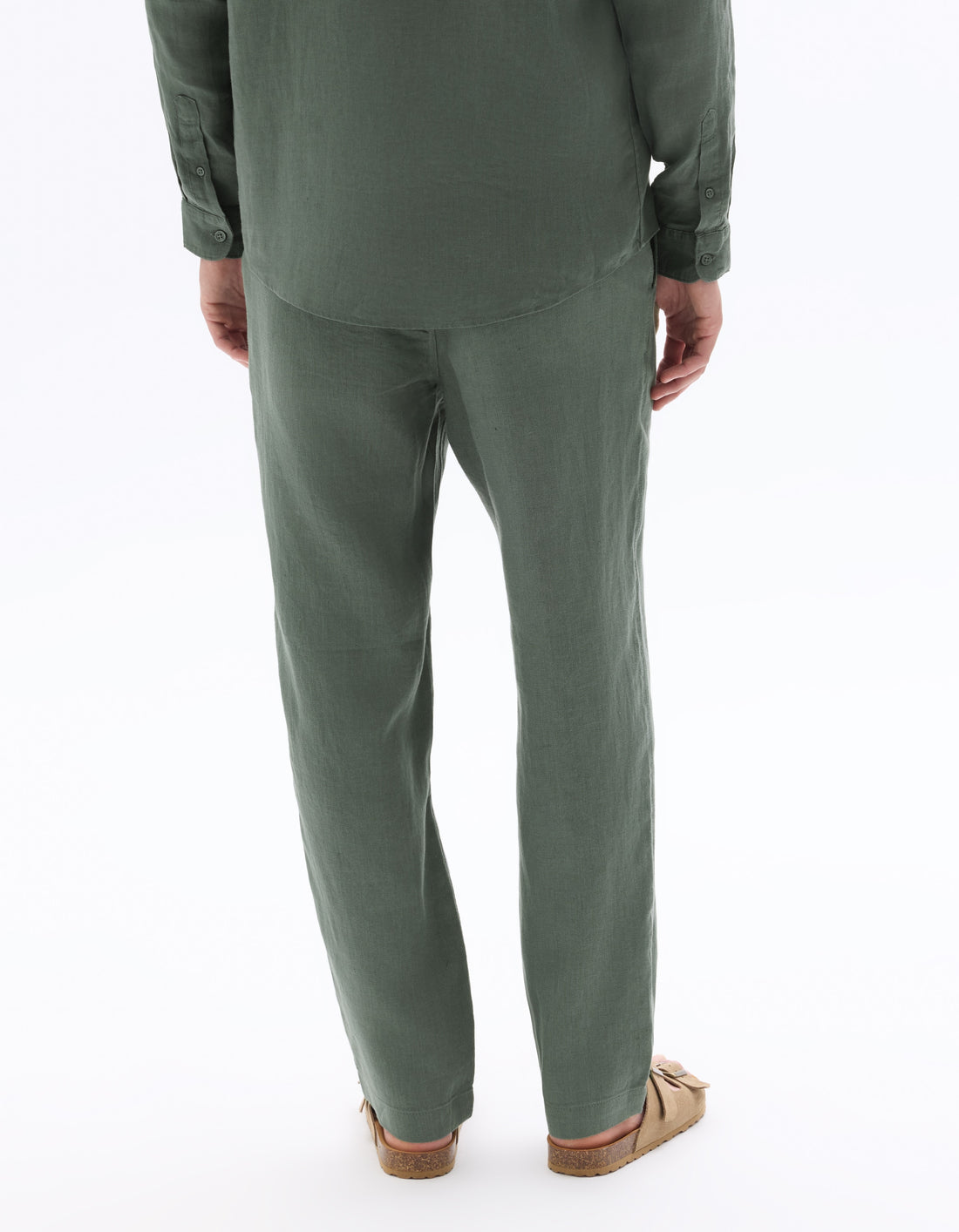 100% Linen Straight-Leg Pants