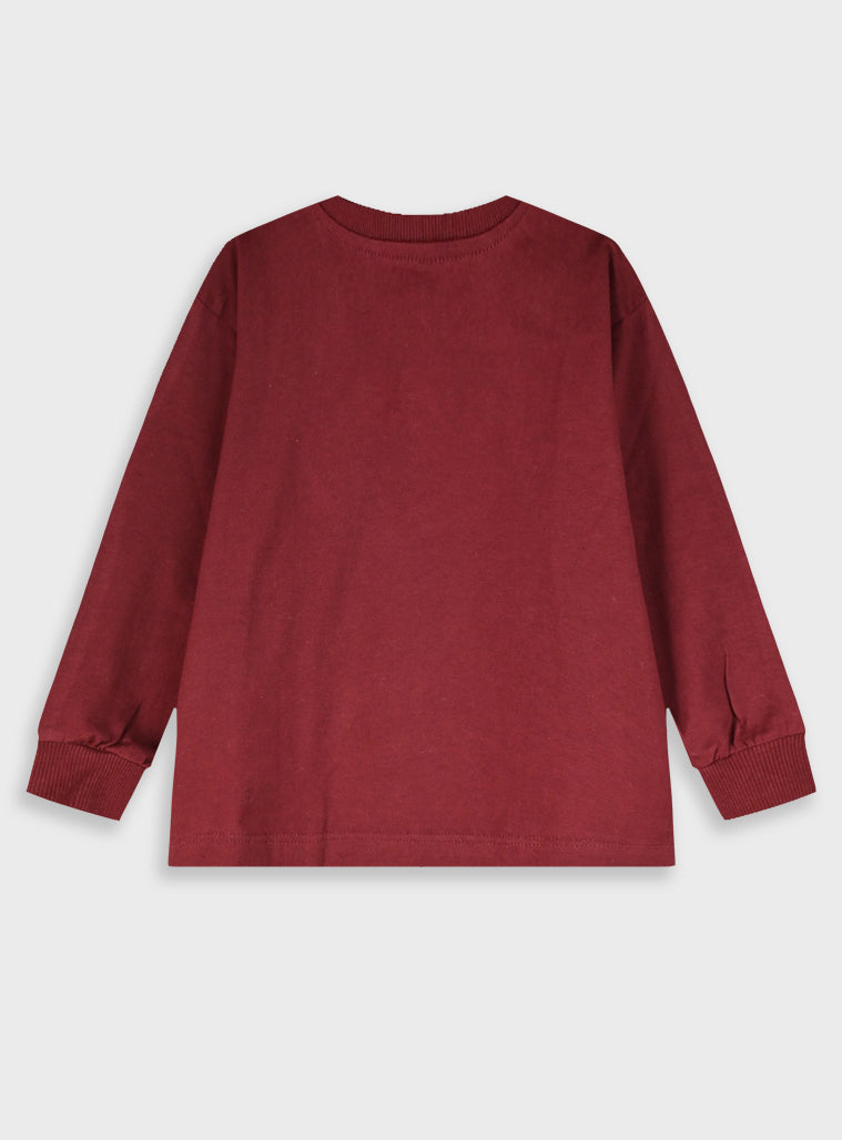 Cotton Boy Blouse - Burgundy