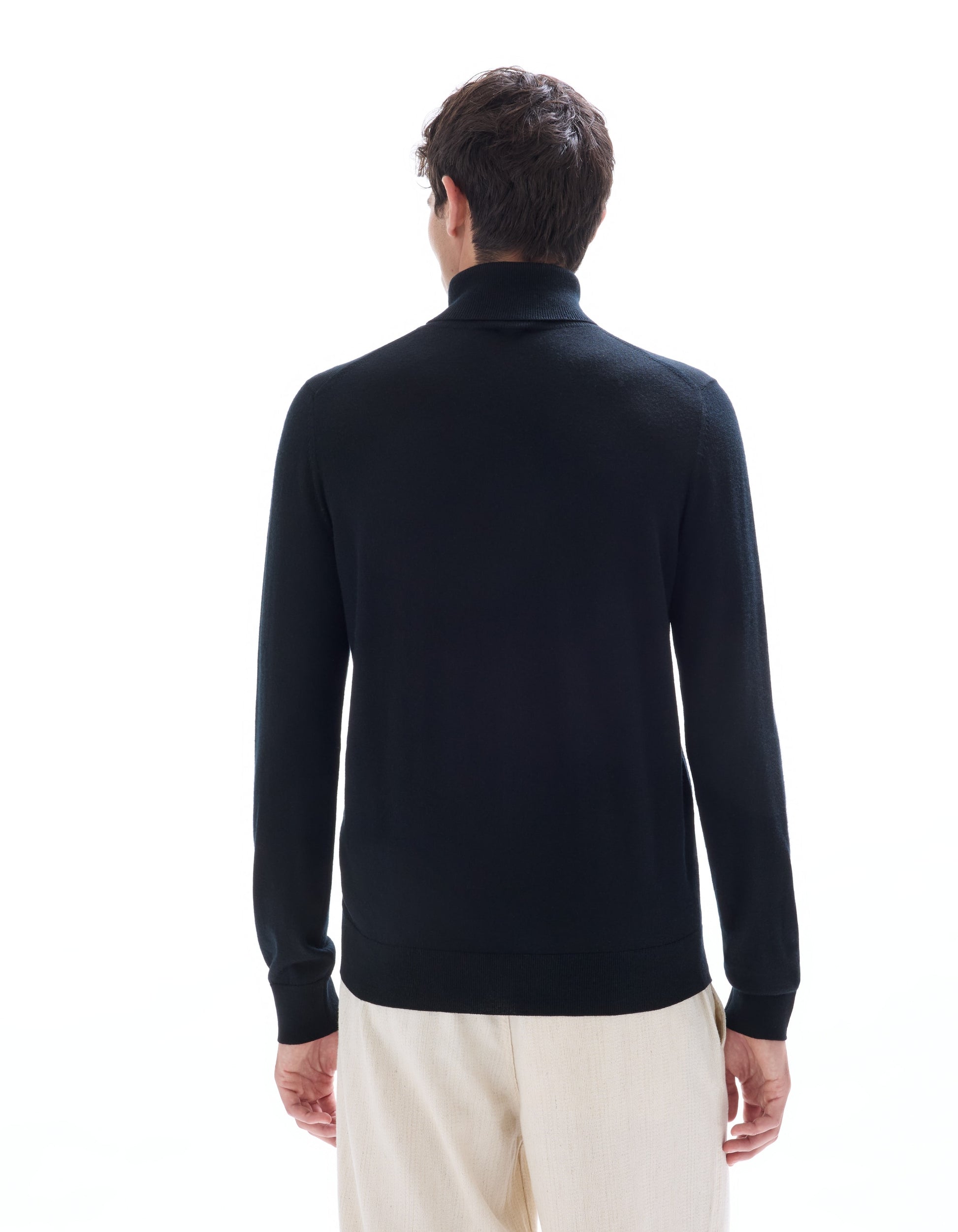 Black turtle neck jumper for men