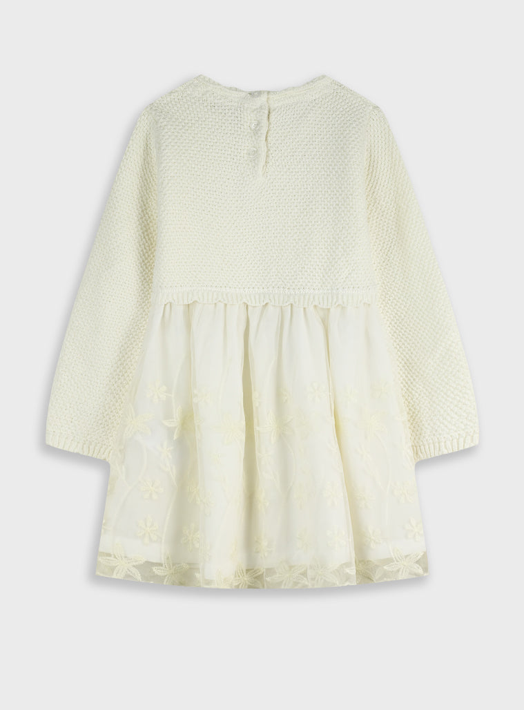 Cotton Girl Dress - Cream