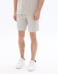 Striped Knit Bermuda Shorts Celio