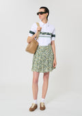 skirt in green floral print