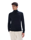 Black turtle neck jumper for men