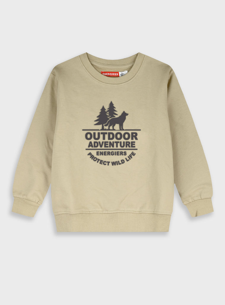 Cotton Blend Boy Blouse Sweatshirt - Beige