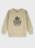 Cotton Blend Boy Blouse Sweatshirt - Beige