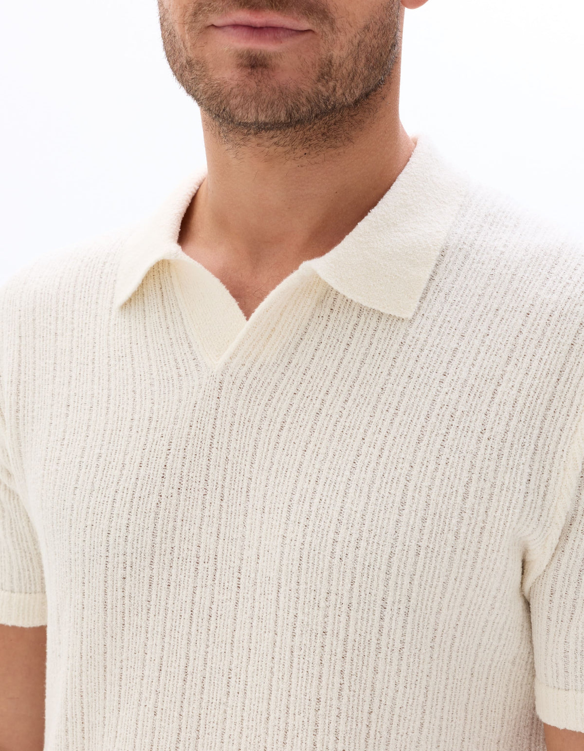 Celio Cotton Blend Short-Sleeved Polo - White