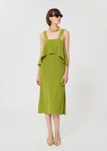 dress in yellow fluid crepe