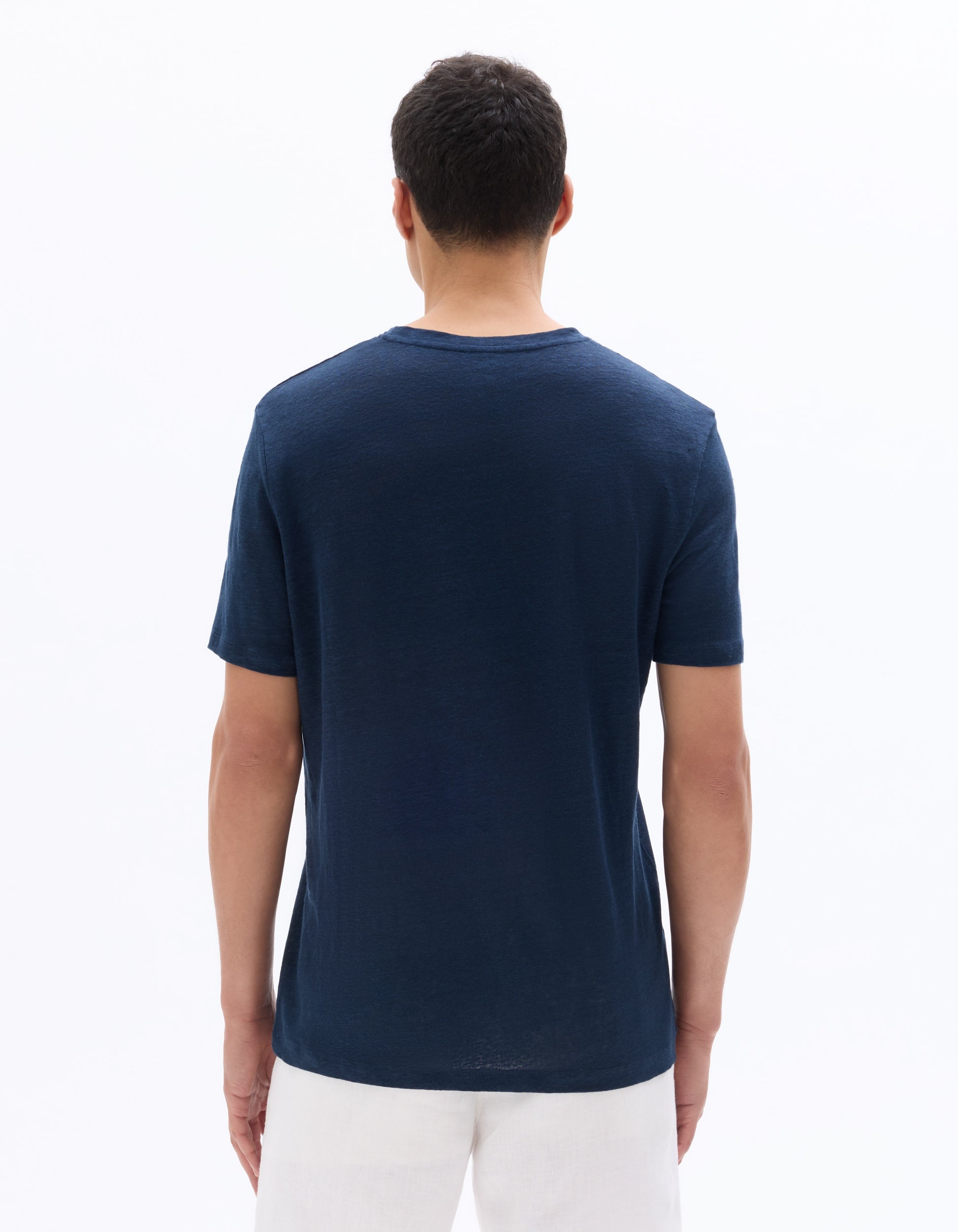 Celio Regular fit crew neck T-shirt 100% Linen - Navy