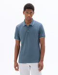 Celio Dark Blue Regular Fit 100% Cotton Piqué Polo - Grey