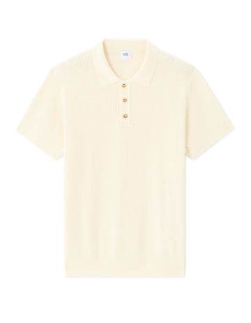 Celio Regular fit textured knit polo - White