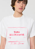 T-shirt in white printed cotton