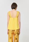 top in yellow fluid crepe
