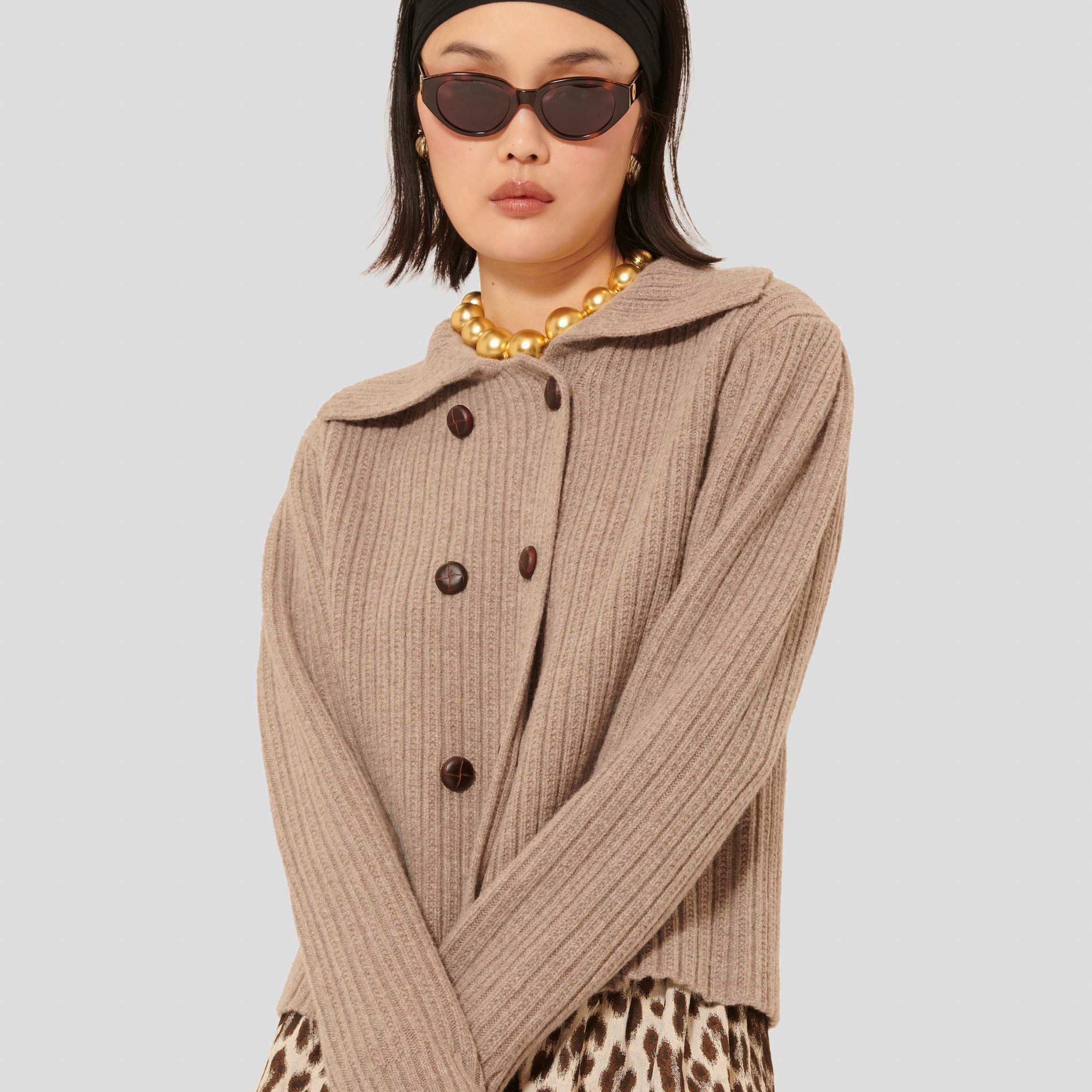 Goldie brown wool cardigan by Tara Jarmon Lebanon