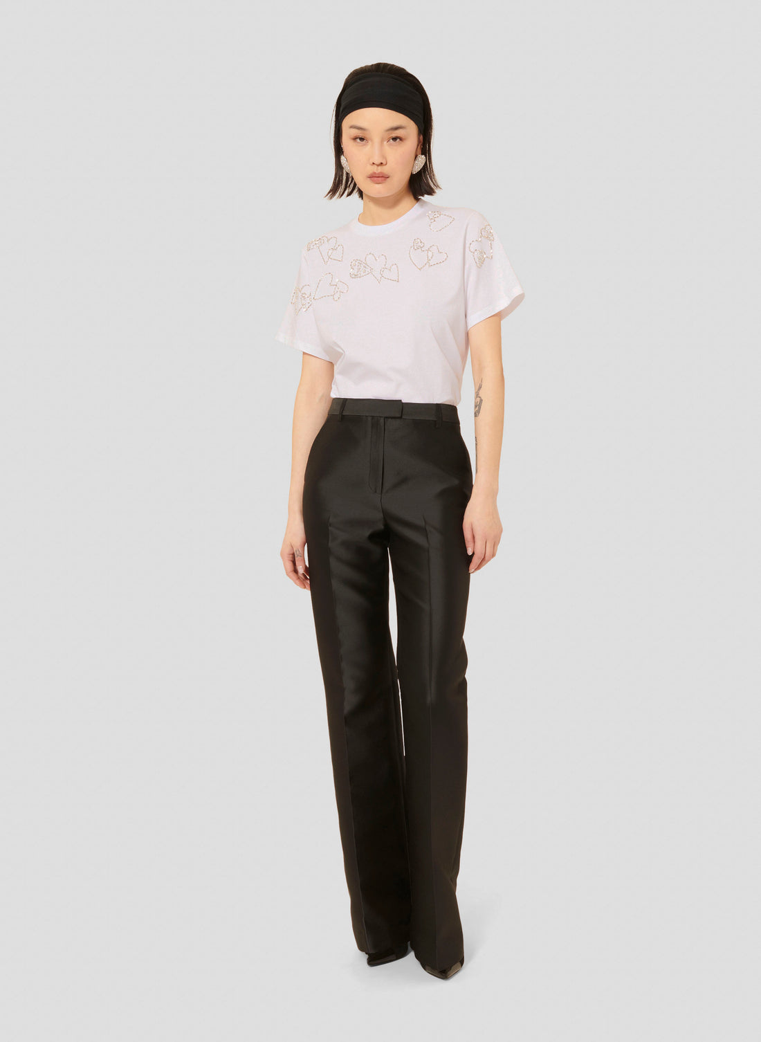 Pitt black satin pants by Tara Jarmon Lebanon