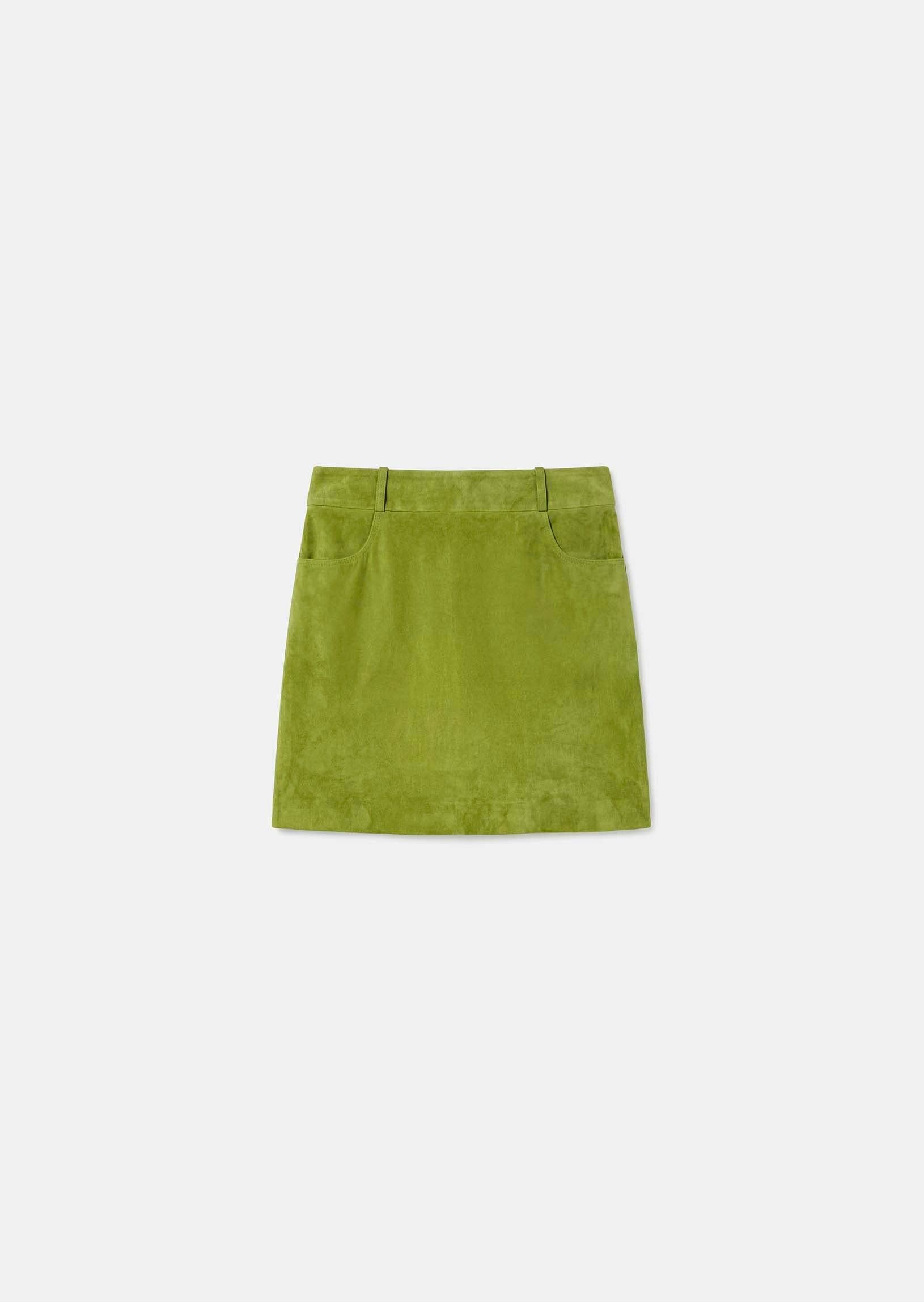 skirt in beige suede