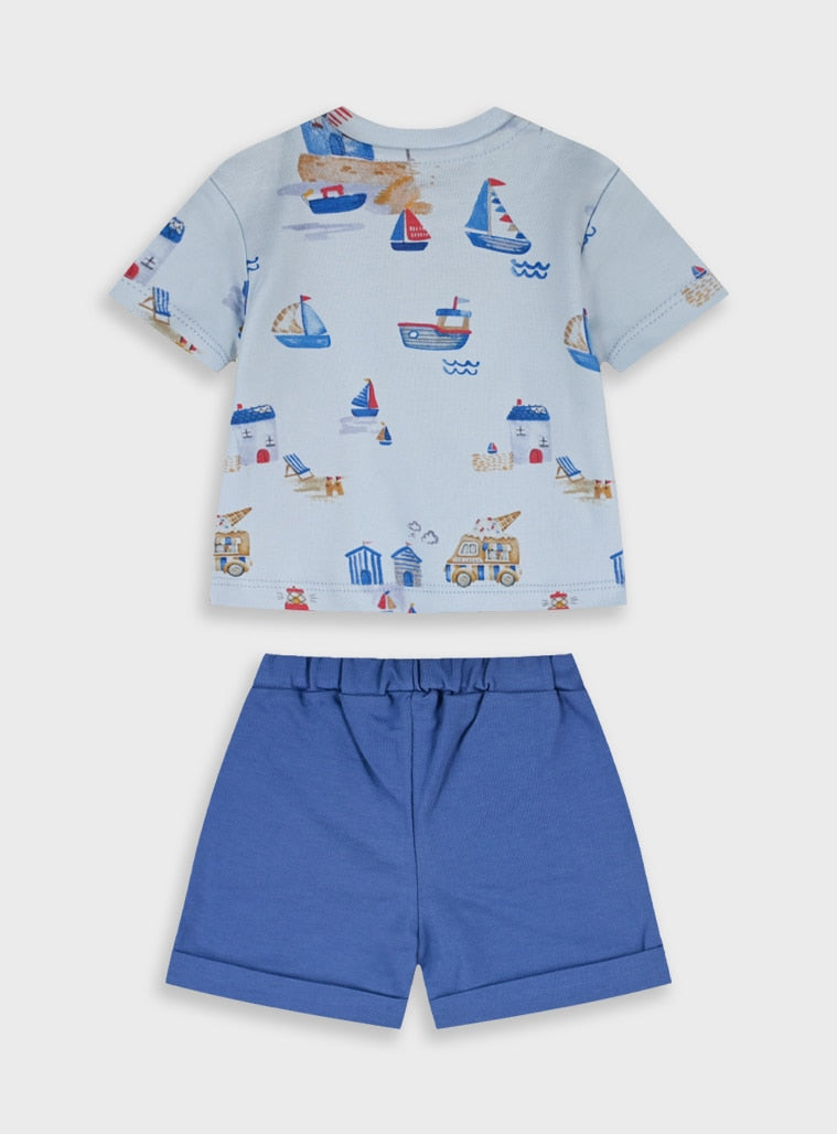 Blue Infant Set(Shorts,Blouse) for Boys
