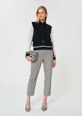 trousers in ecru with cotton stripes