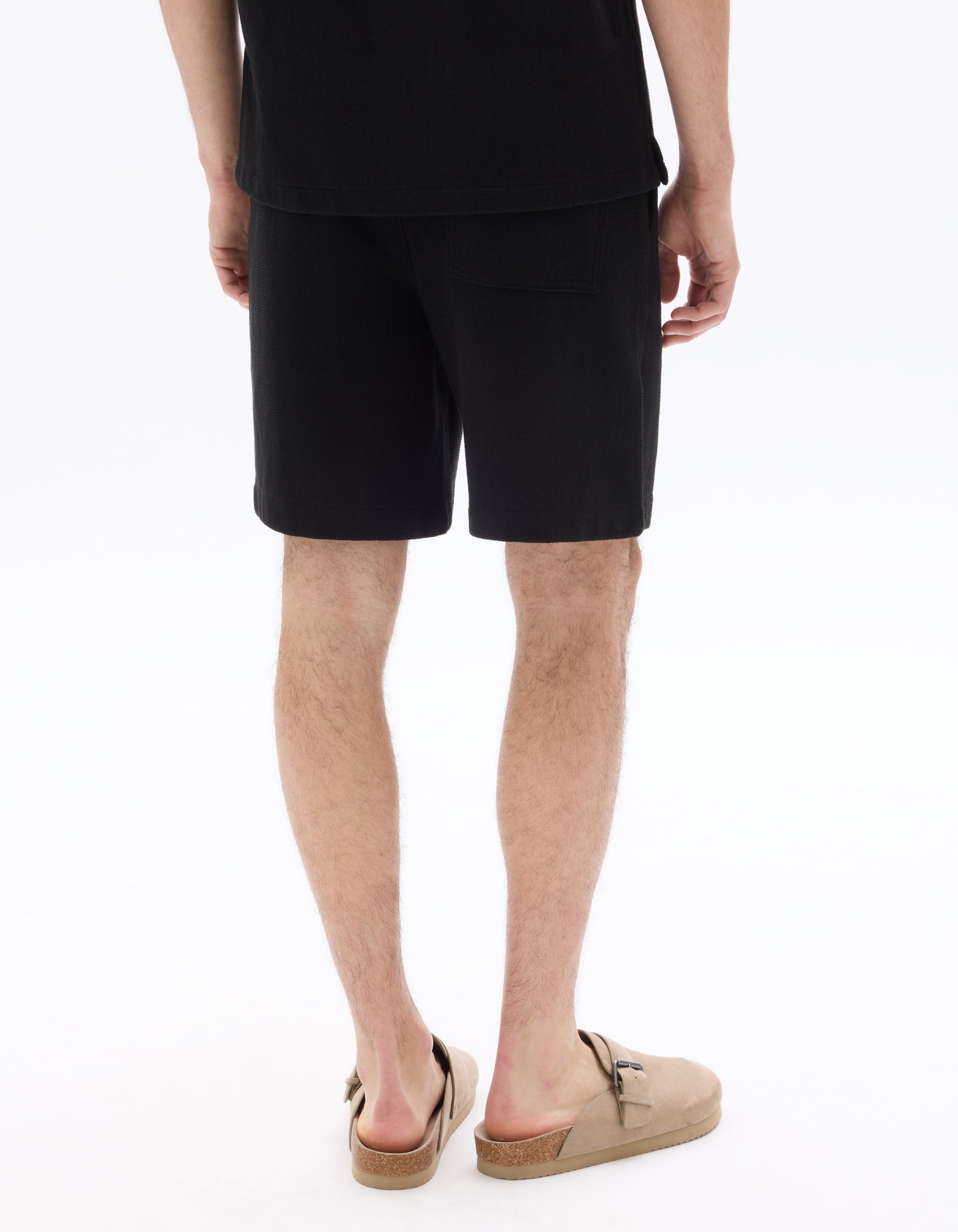 Celio Black Textured Knit Bermuda - Black