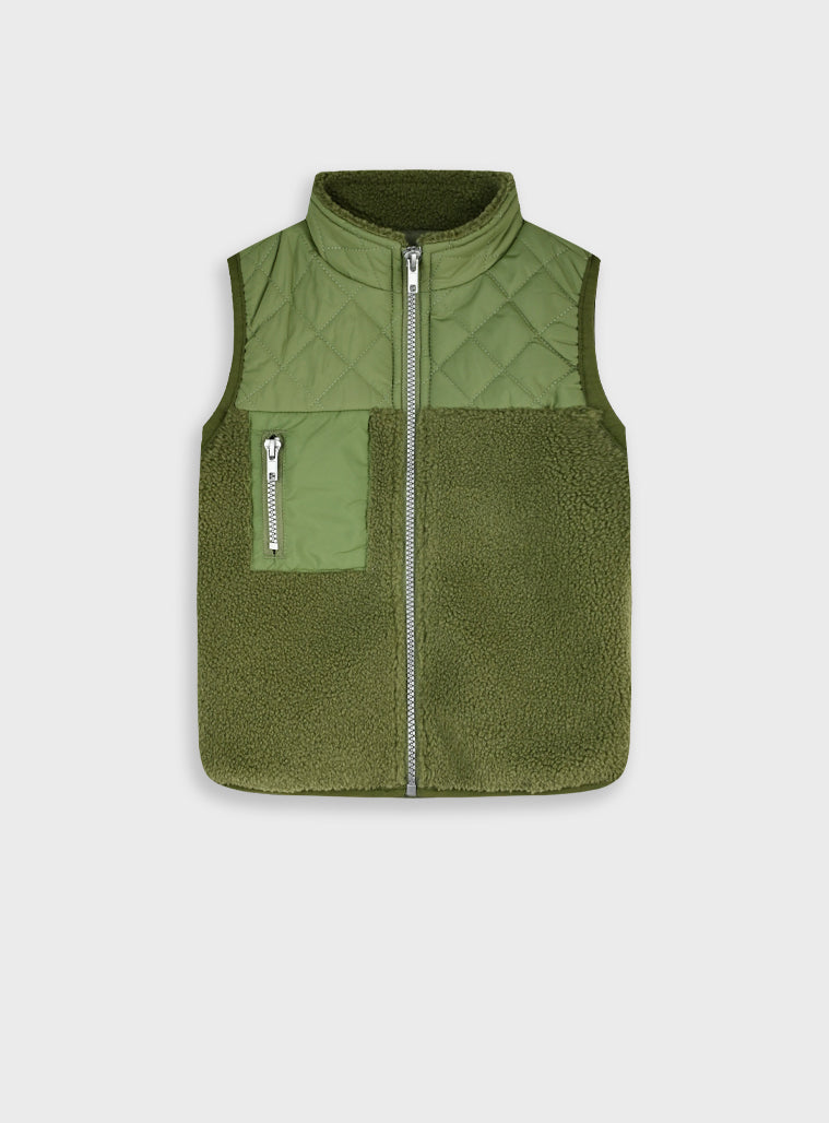 Boy Sleeveless Jacket - Khaki