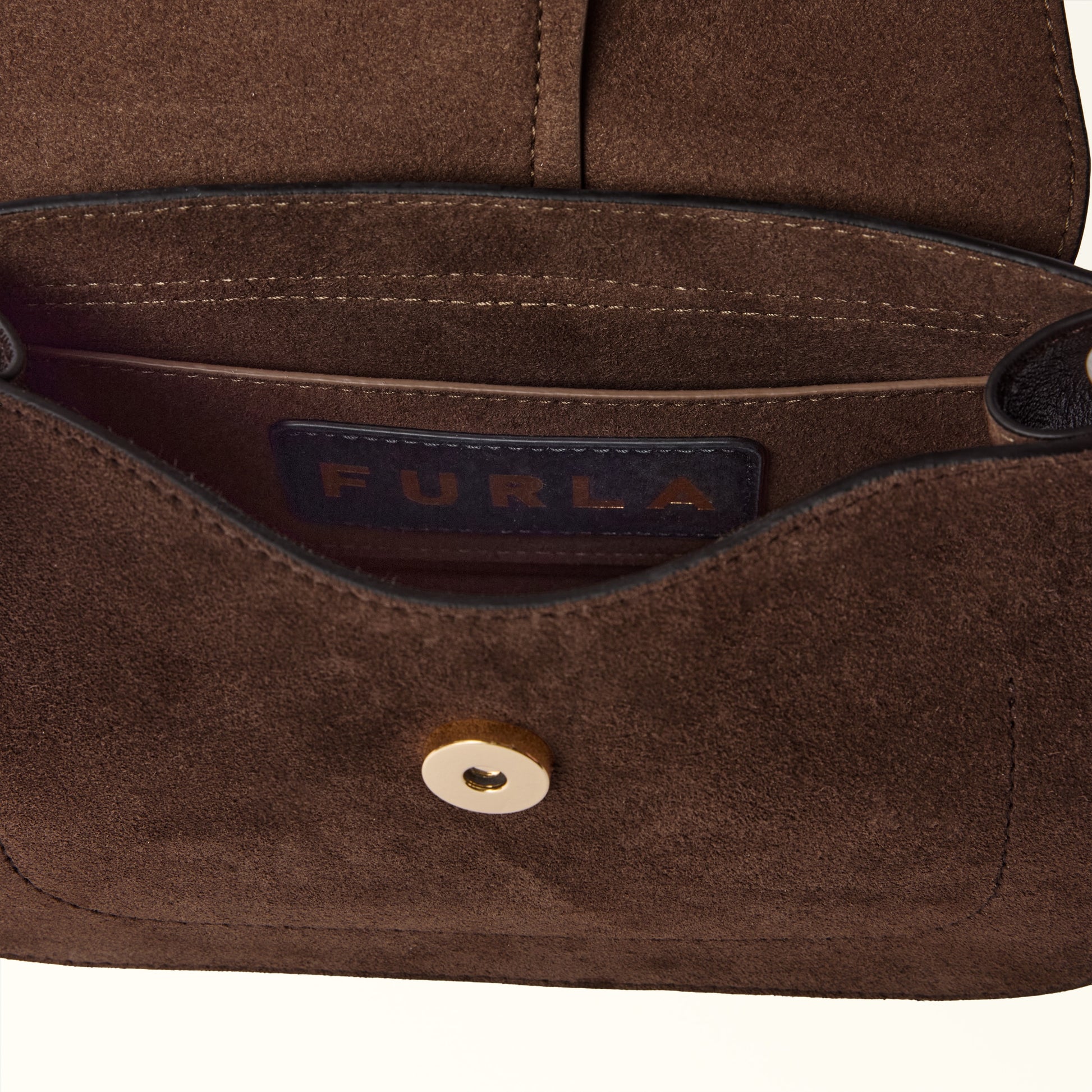 Furla Flow Mini Top Handle in Brown - Bags 