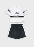 Black Set(Blouse,Shorts) for Girls