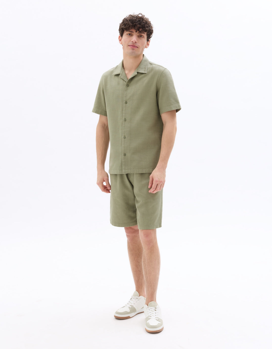 Textured Regular Fit 100% Cotton Short-Sleeve Shirt Celio