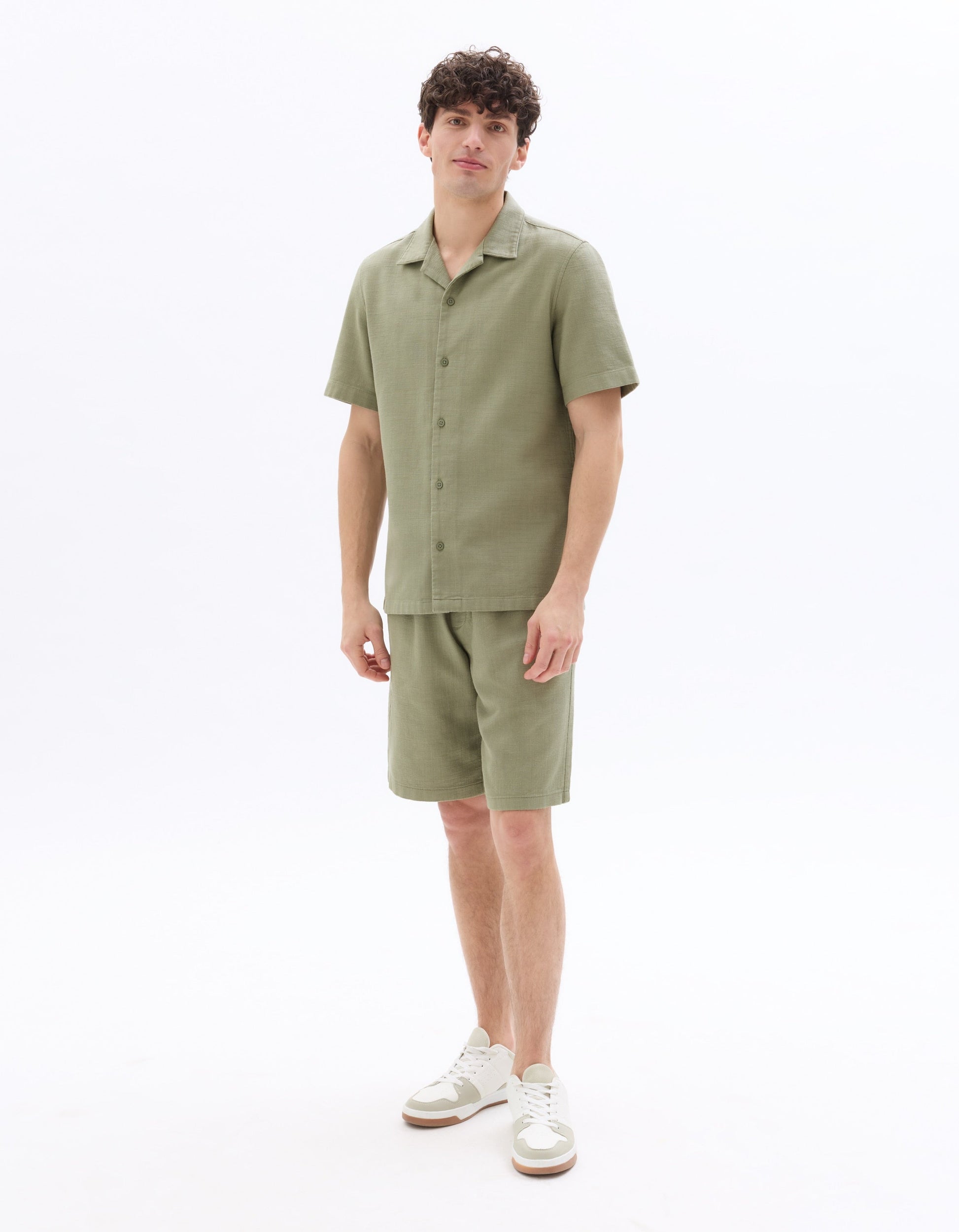 Textured Regular Fit 100% Cotton Short-Sleeve Shirt Celio
