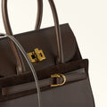 Furla Greta M Top Handle in Brown - Bags 