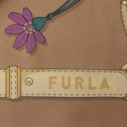 Furla Tortona Carre' 90X90 in Brown - Scarves 