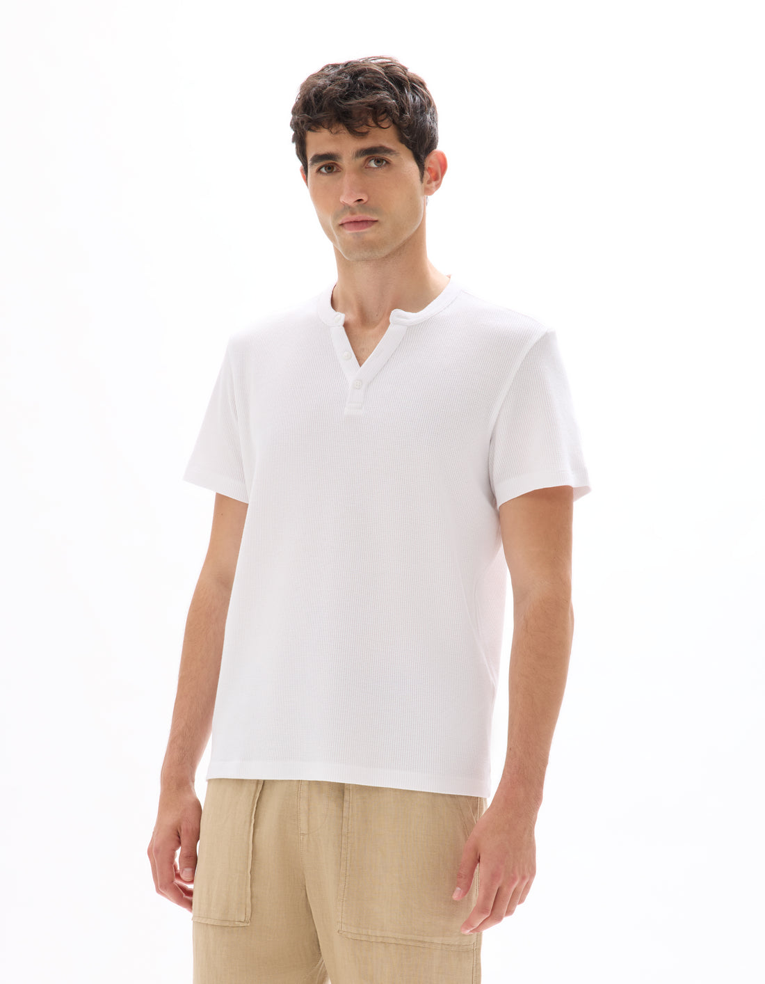 Optical White Short Sleeves Tshirt - Celio Lebanon