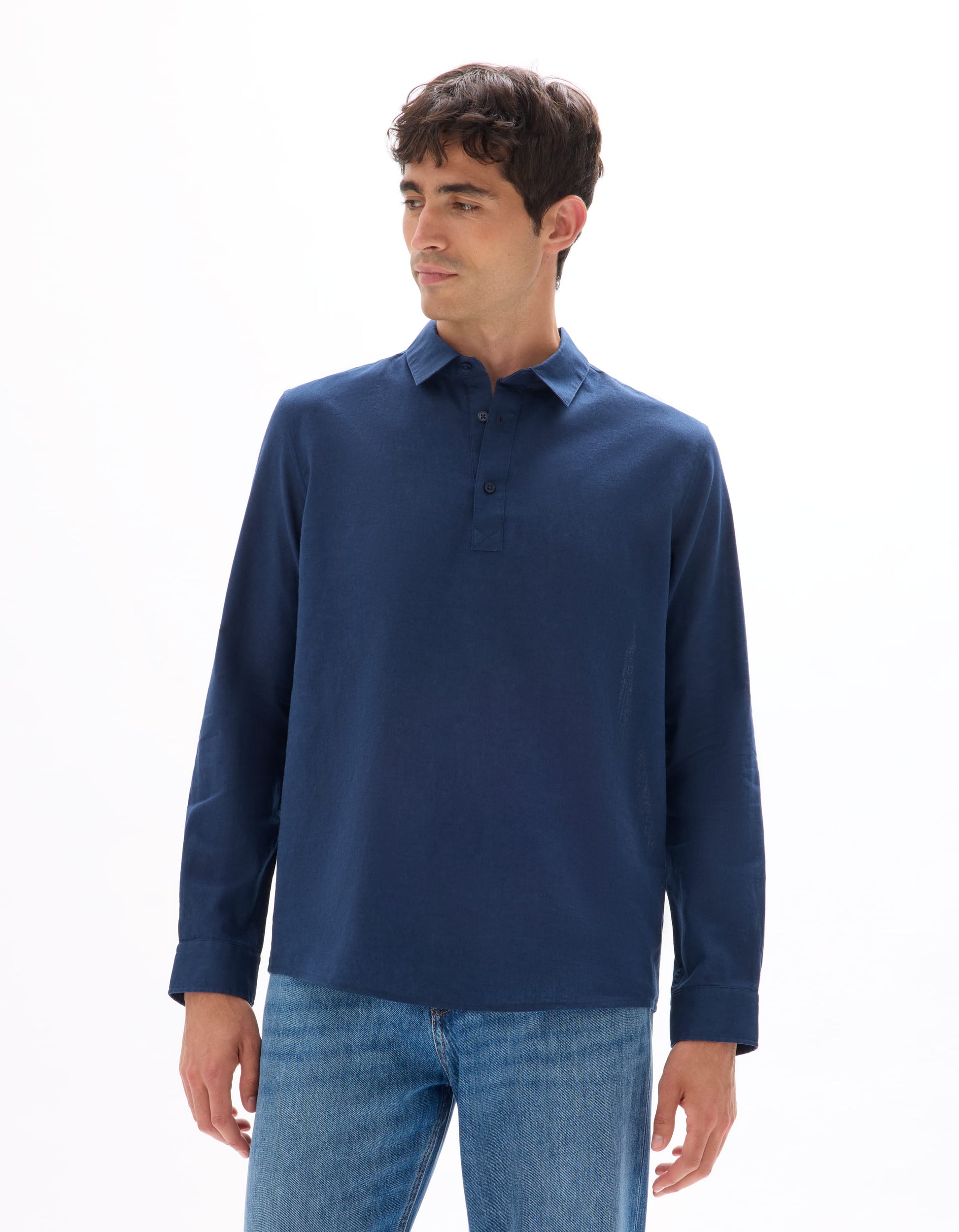 navy Long sleeves Shirt