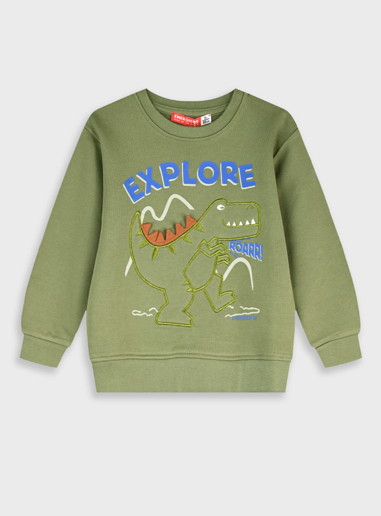 Cotton Boy Blouse Sweatshirt - Khaki