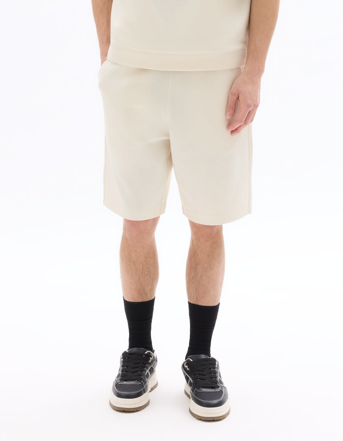 Celio Loose Interlock Shorts - White