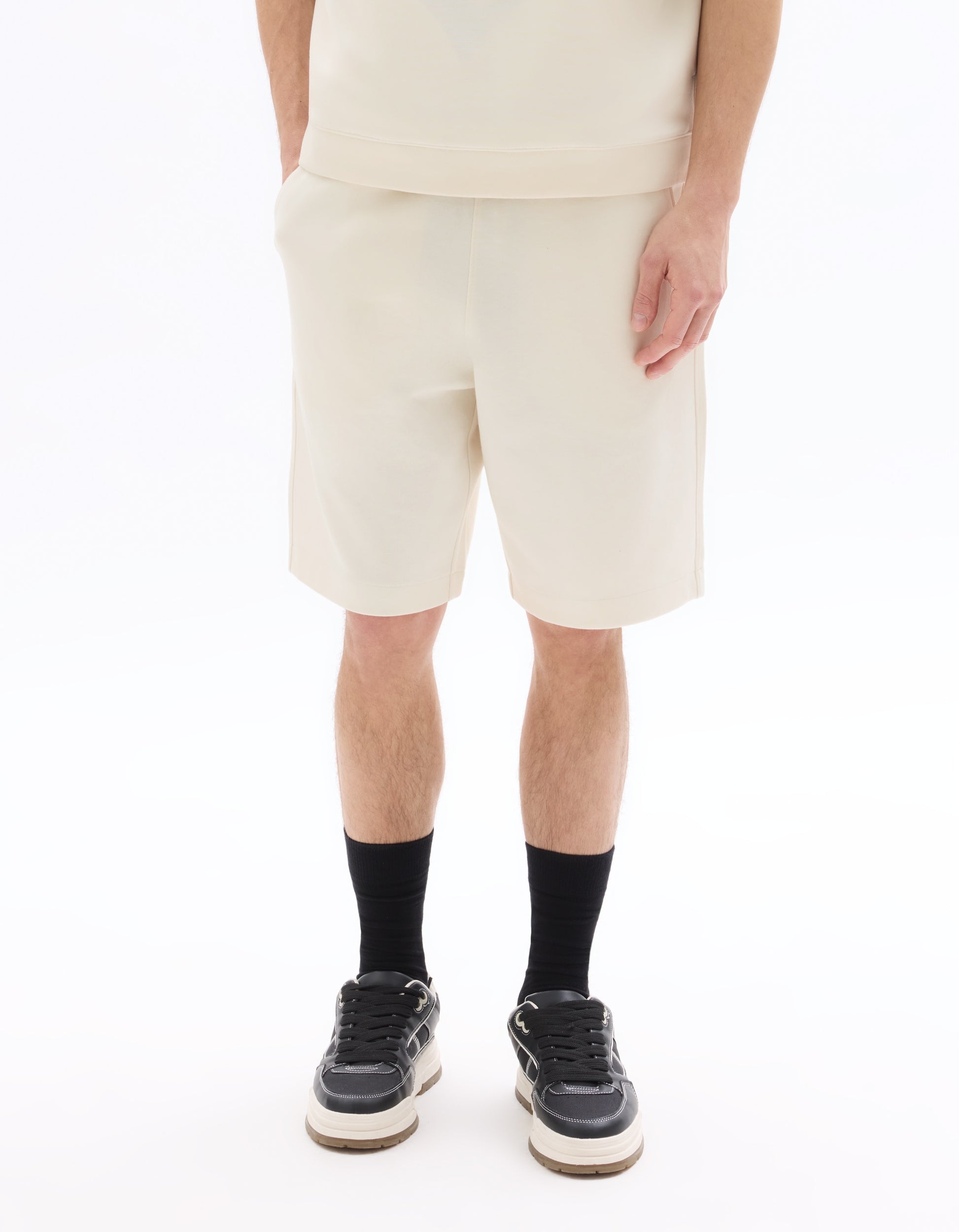Celio Loose Interlock Shorts - White