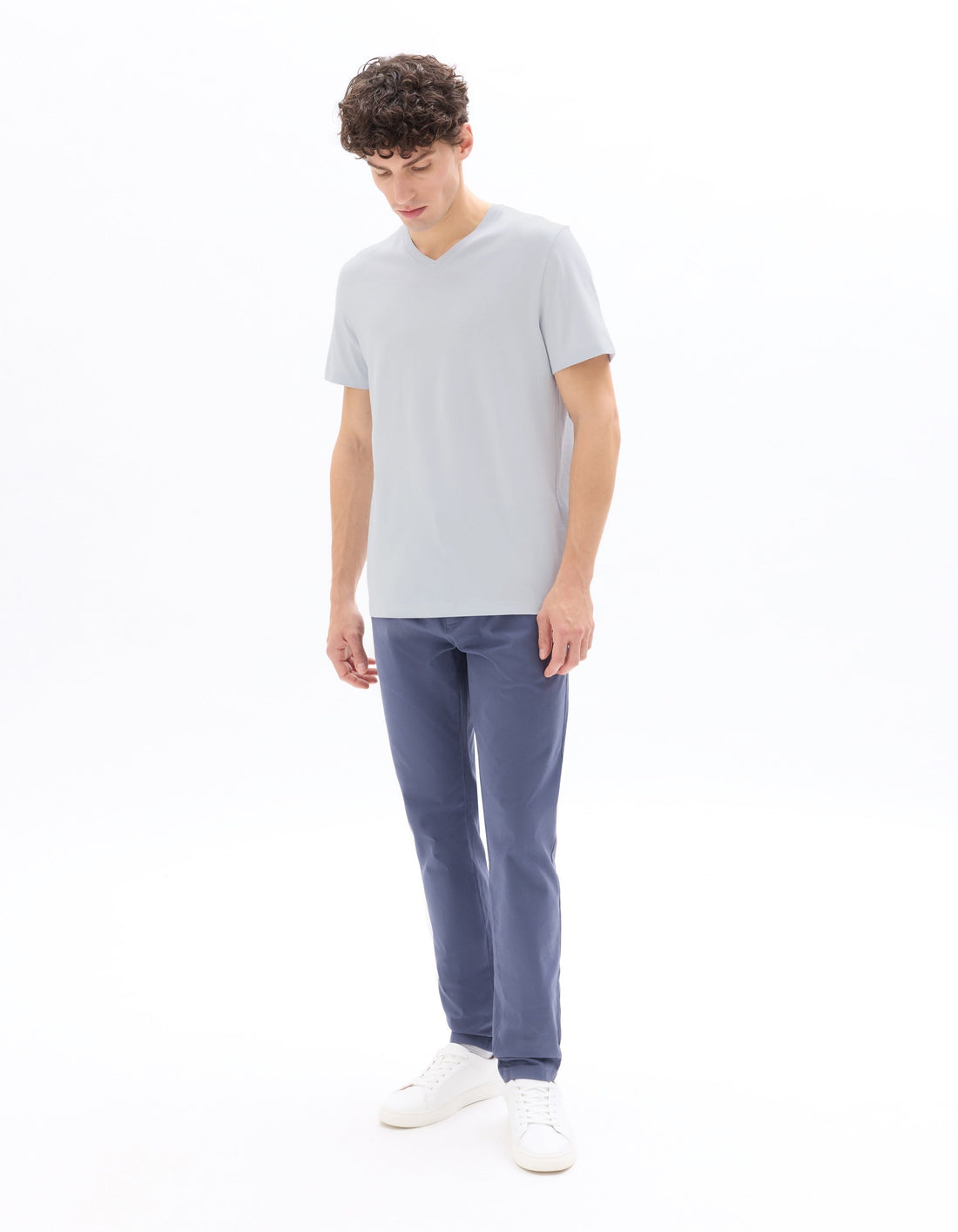 Regular Fit V-Neck 100% Cotton T-Shirt Celio